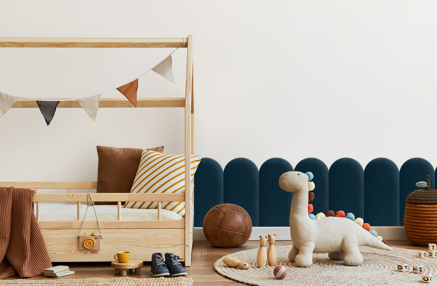 Upholstered Panel Navy Blue 30cm