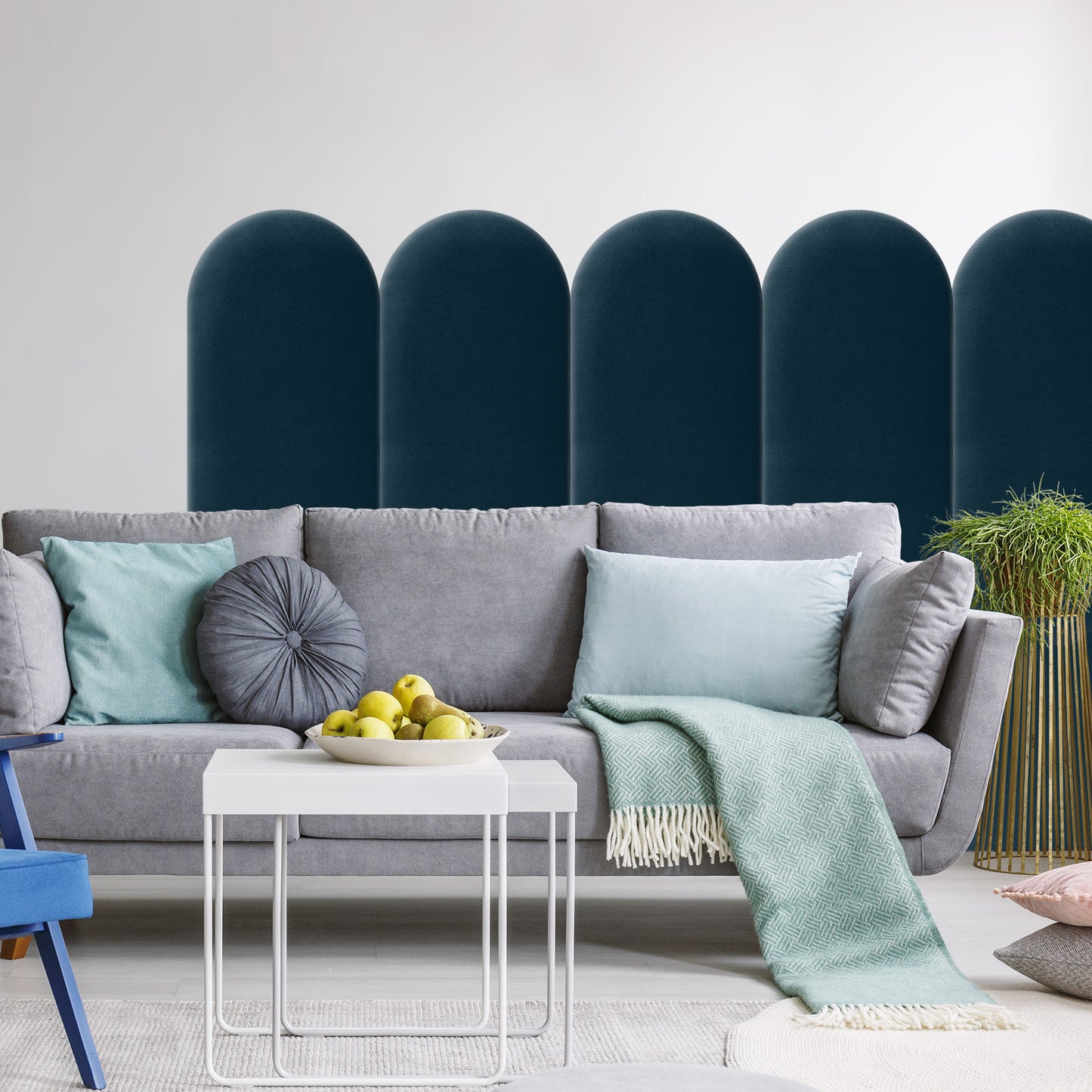 Upholstered Panel Navy Blue 30cm