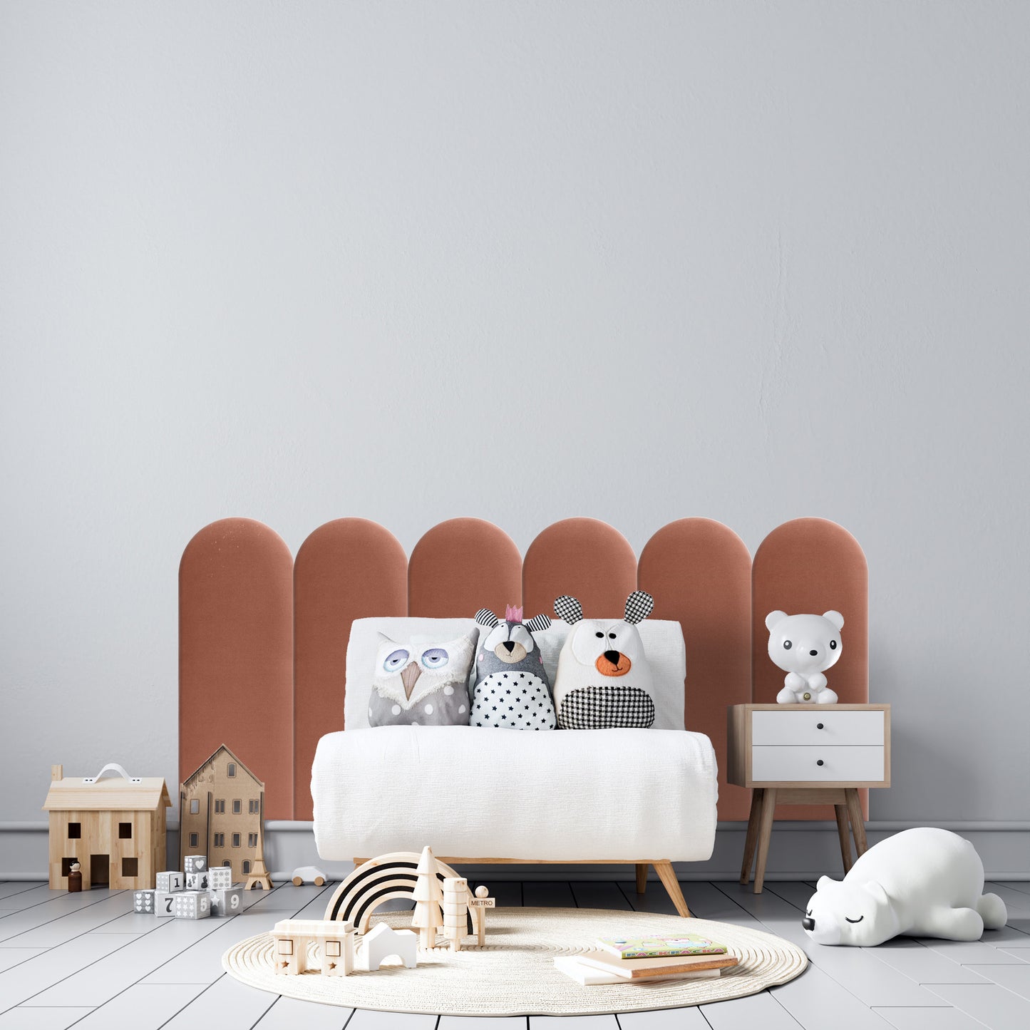 Upholstered Panel Dirty Pink 30cm