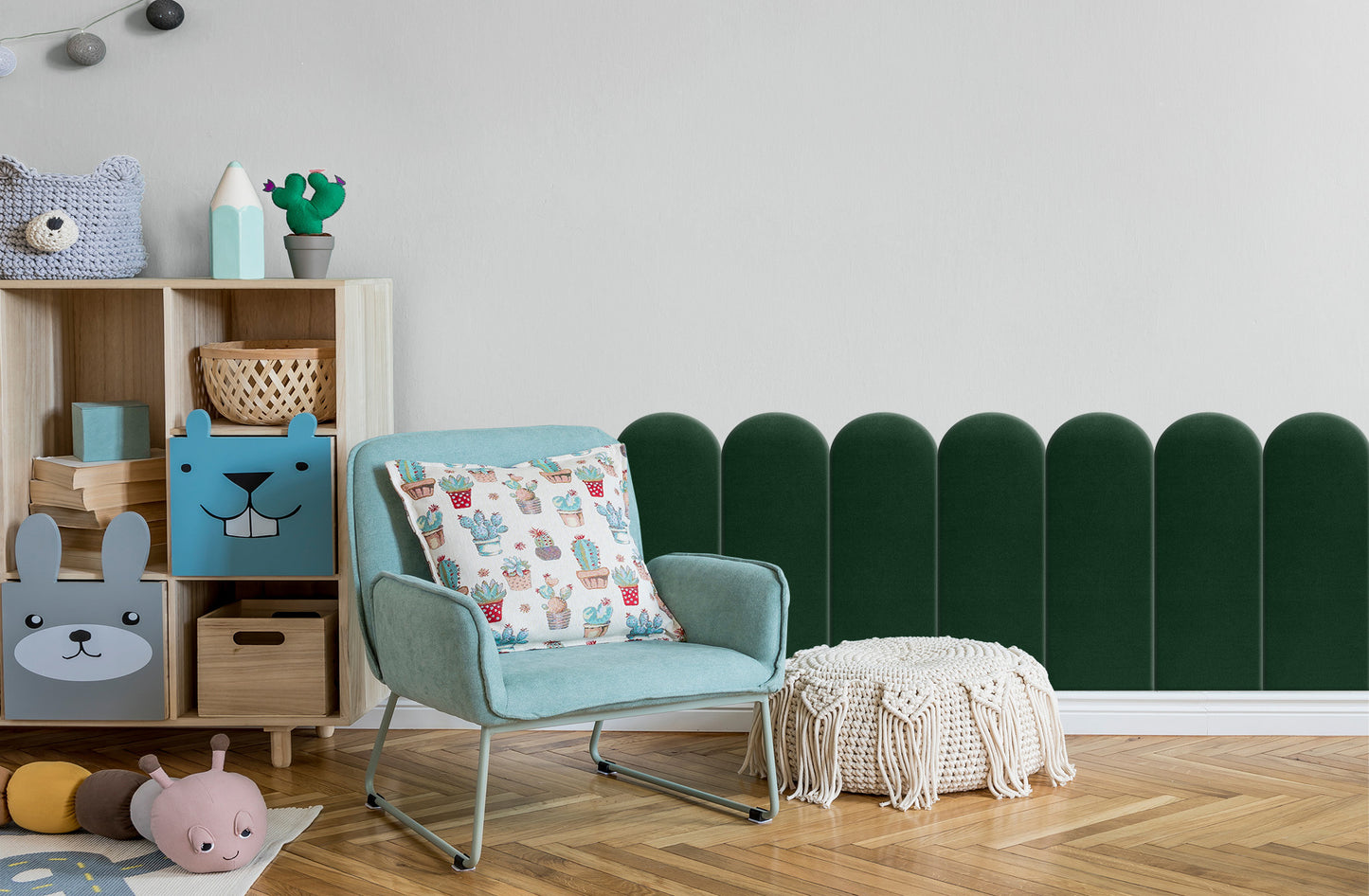 Upholstered Panel Bottle Green 20cm