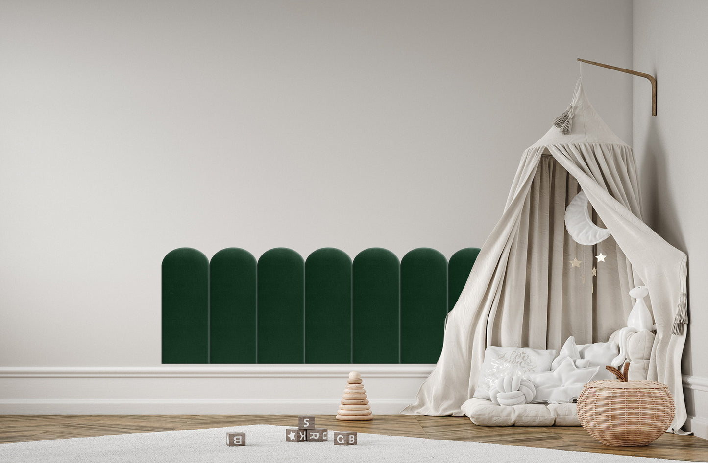 Upholstered Panel Bottle Green 20cm