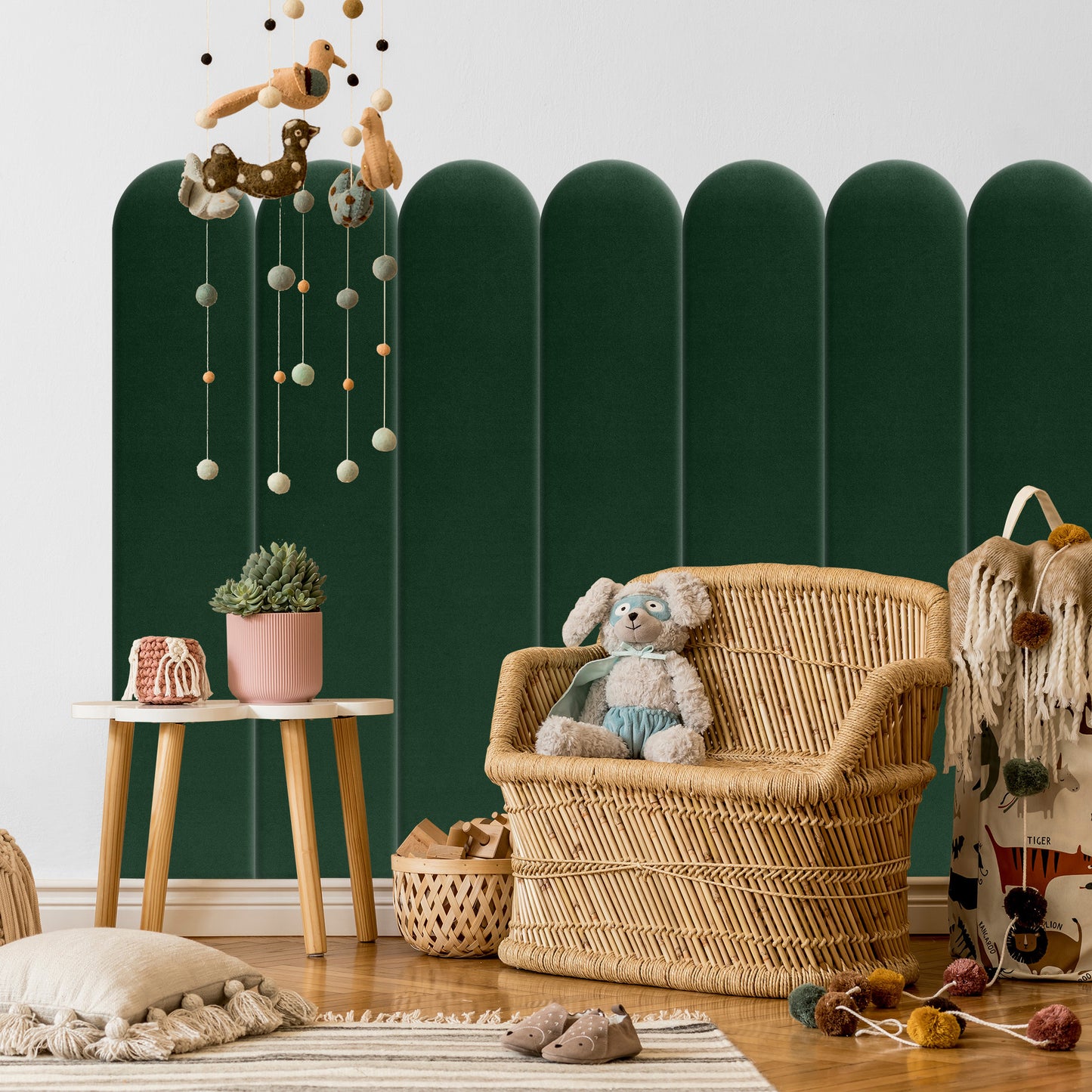 Upholstered Panel Bottle Green 20cm