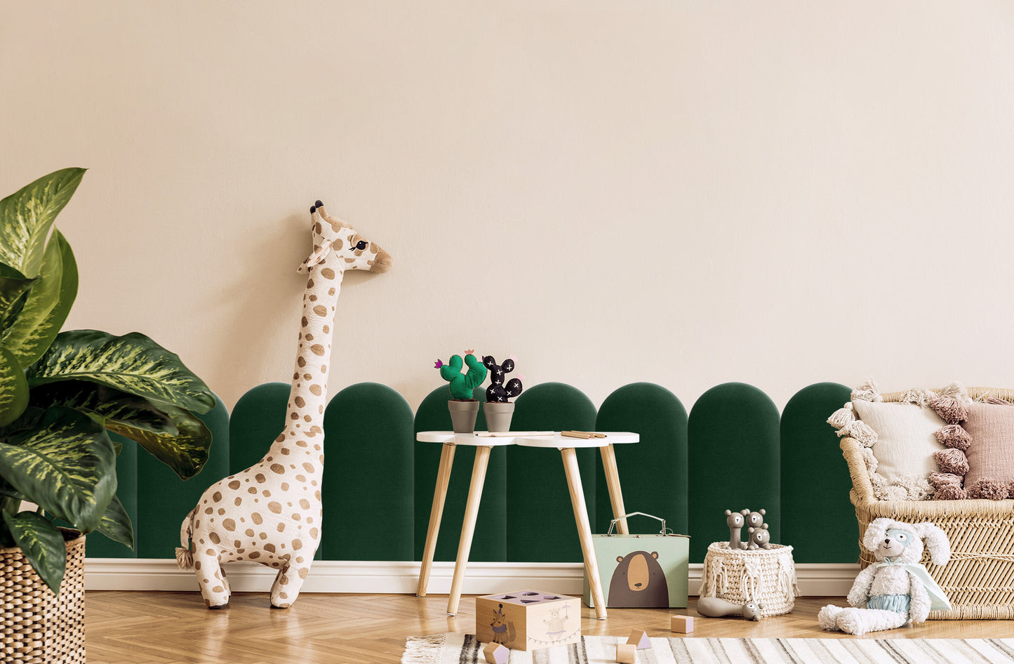 Upholstered Panel Bottle Green 30cm