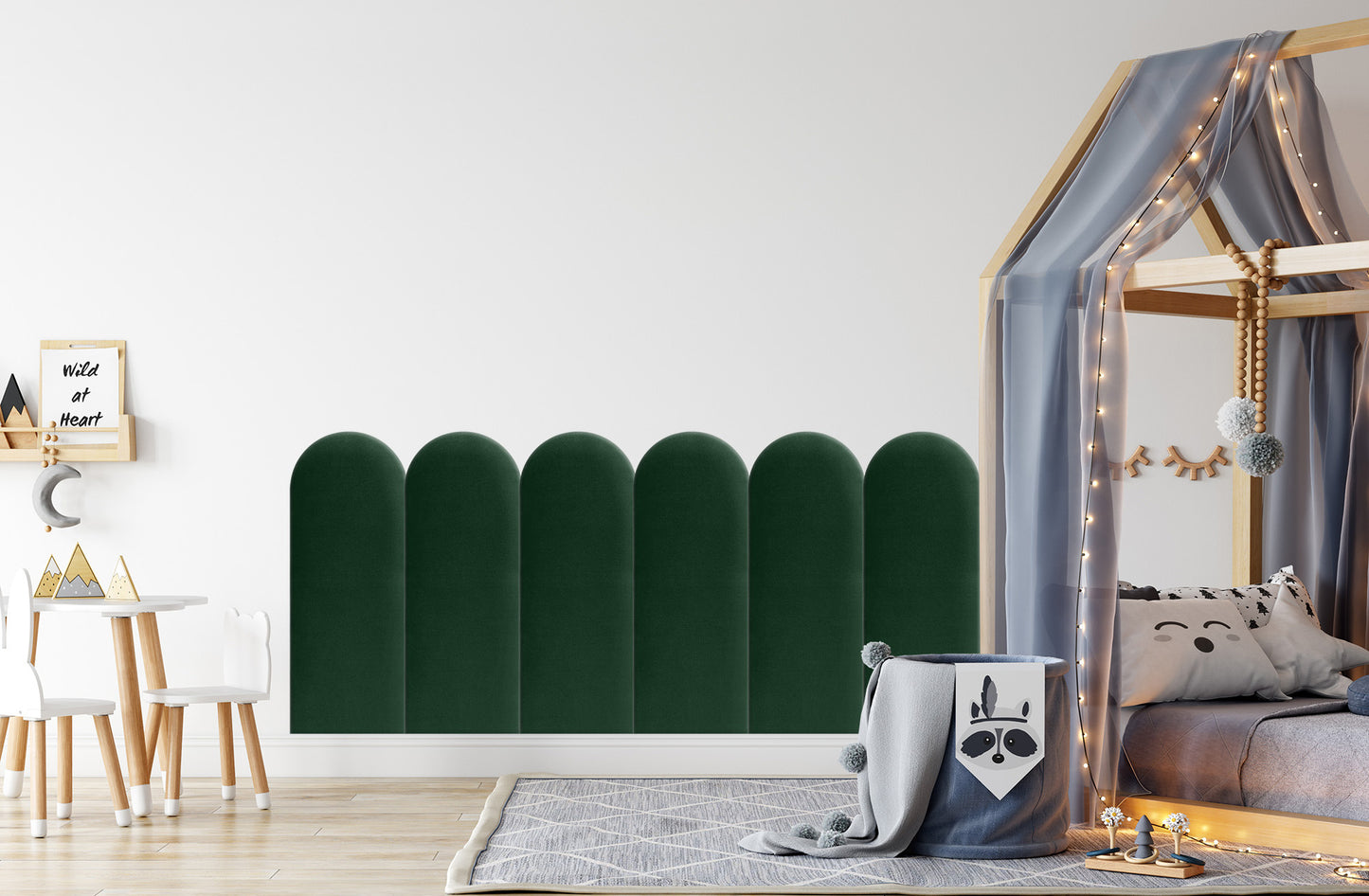 Upholstered Panel Bottle Green 30cm