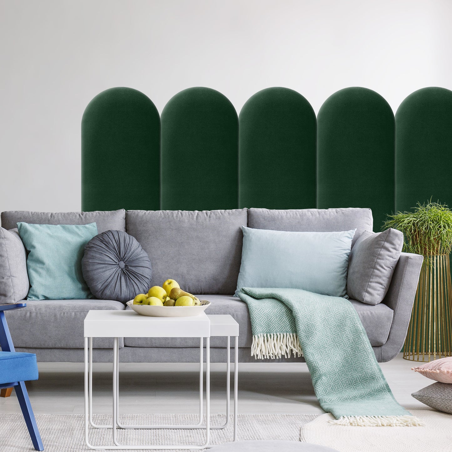 Upholstered Panel Bottle Green 30cm