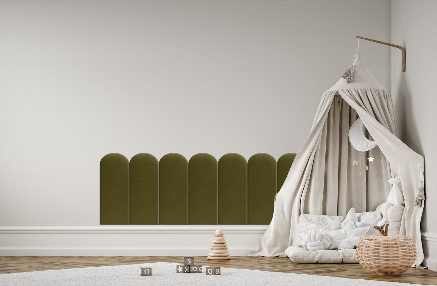 Upholstered Panel Khaki 20cm