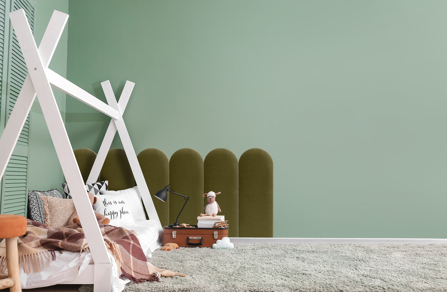 Upholstered Panel Khaki 30cm
