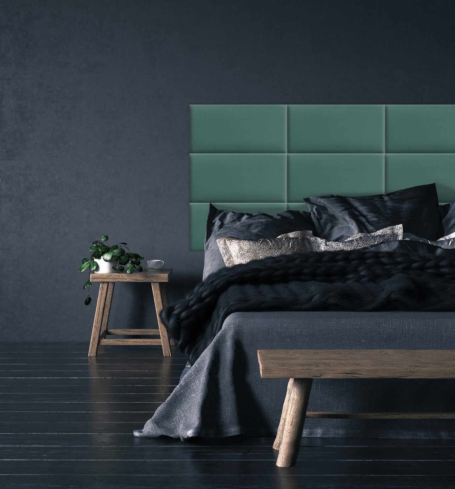 Upholstered Panel Sea Green