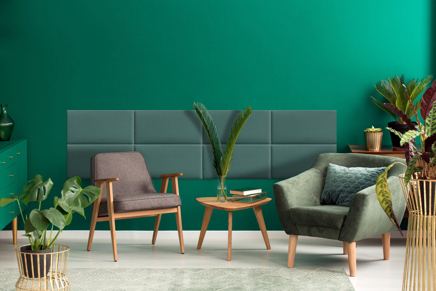 Upholstered Panel Sea Green