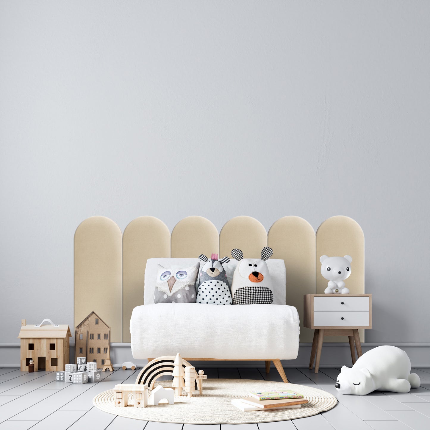 Upholstered Panel Creamy 30cm