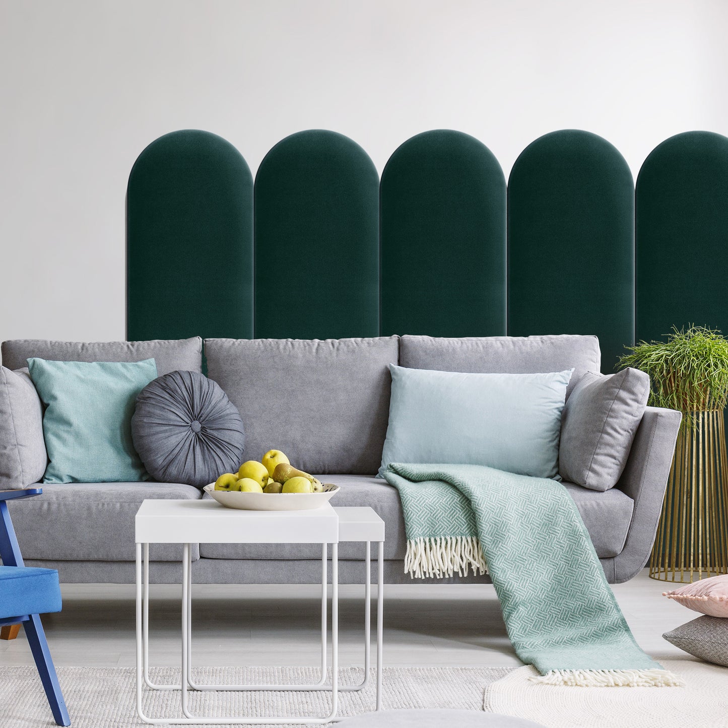 Upholstered Panel Turquoise 30cm