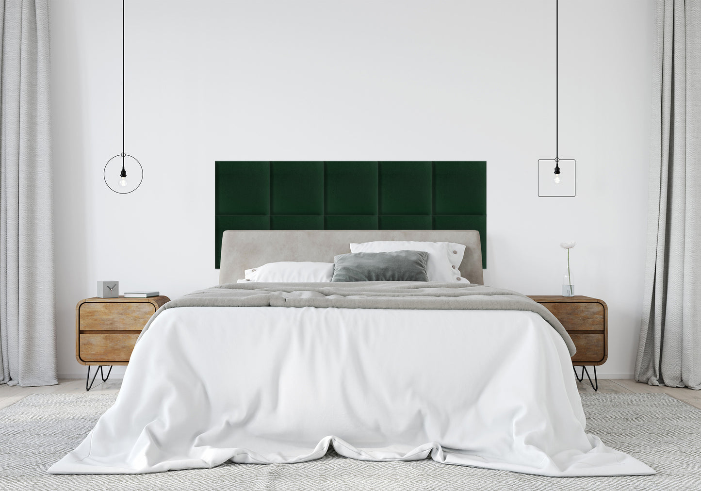 Upholstered Panel Bottle Green