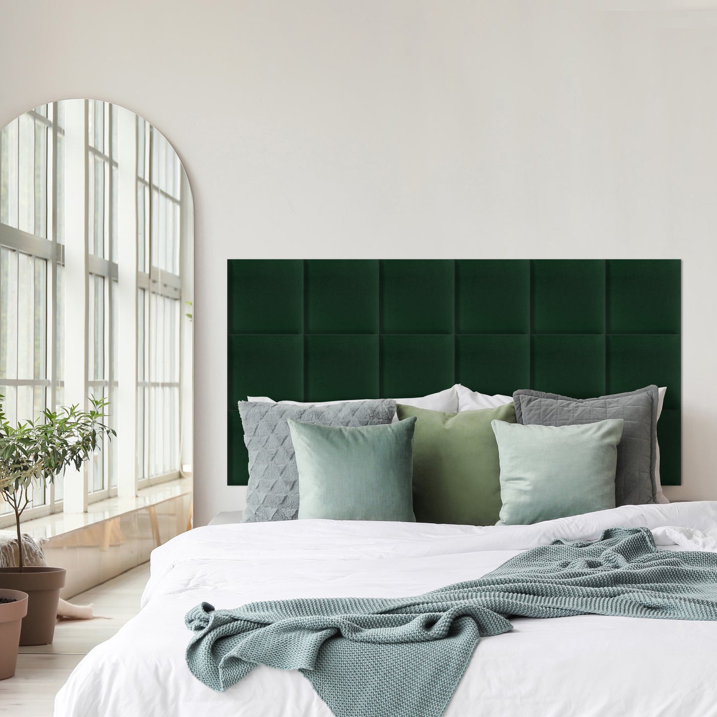 Upholstered Panel Bottle Green
