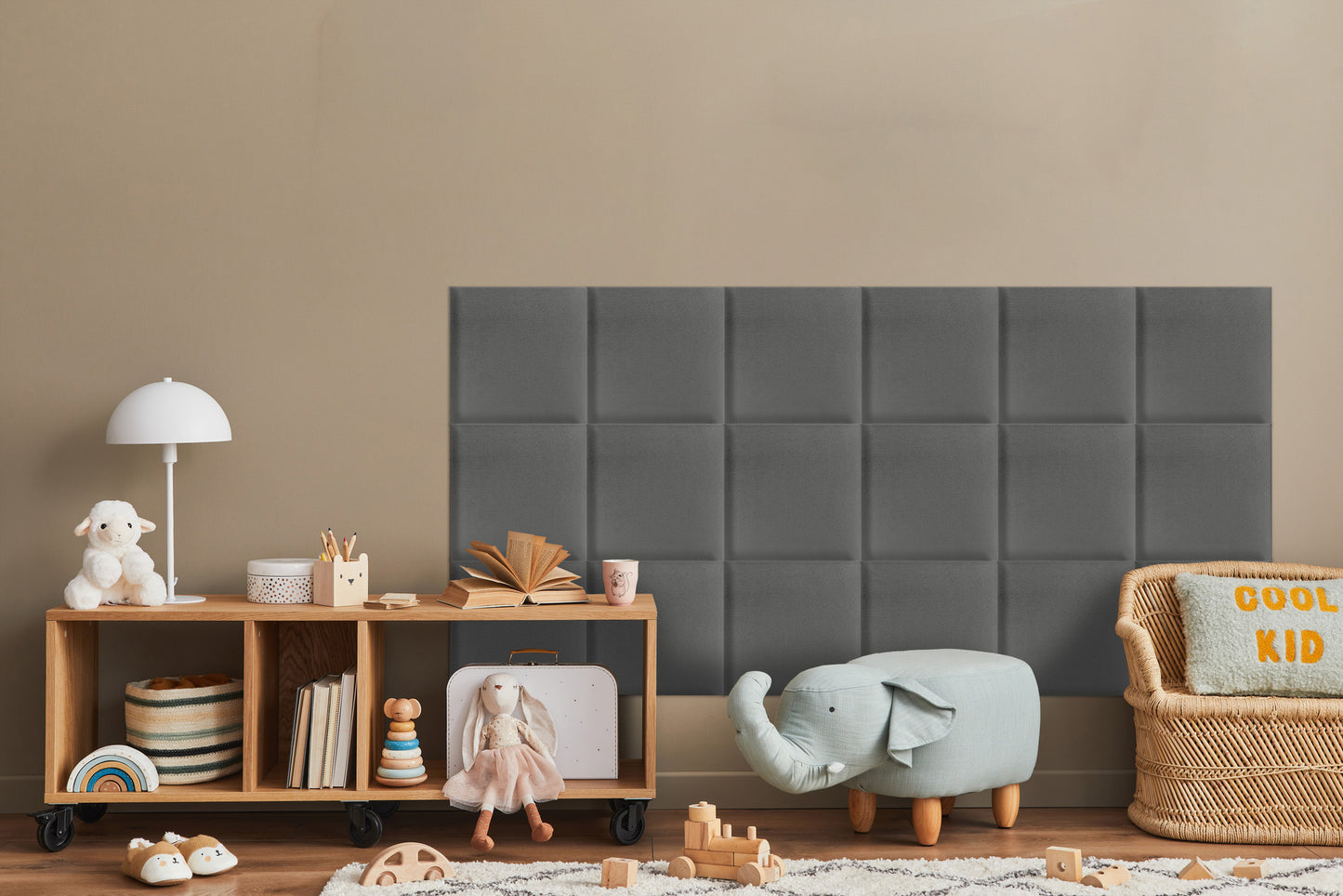 Upholstered Panel Light Grey