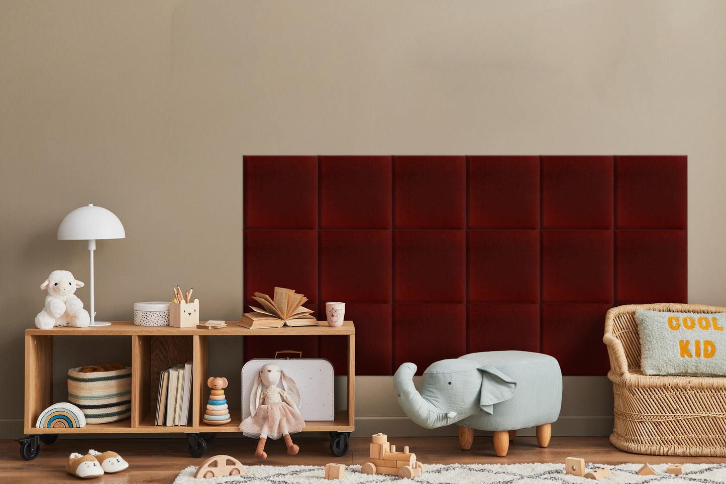 Upholstered Panel Maroon