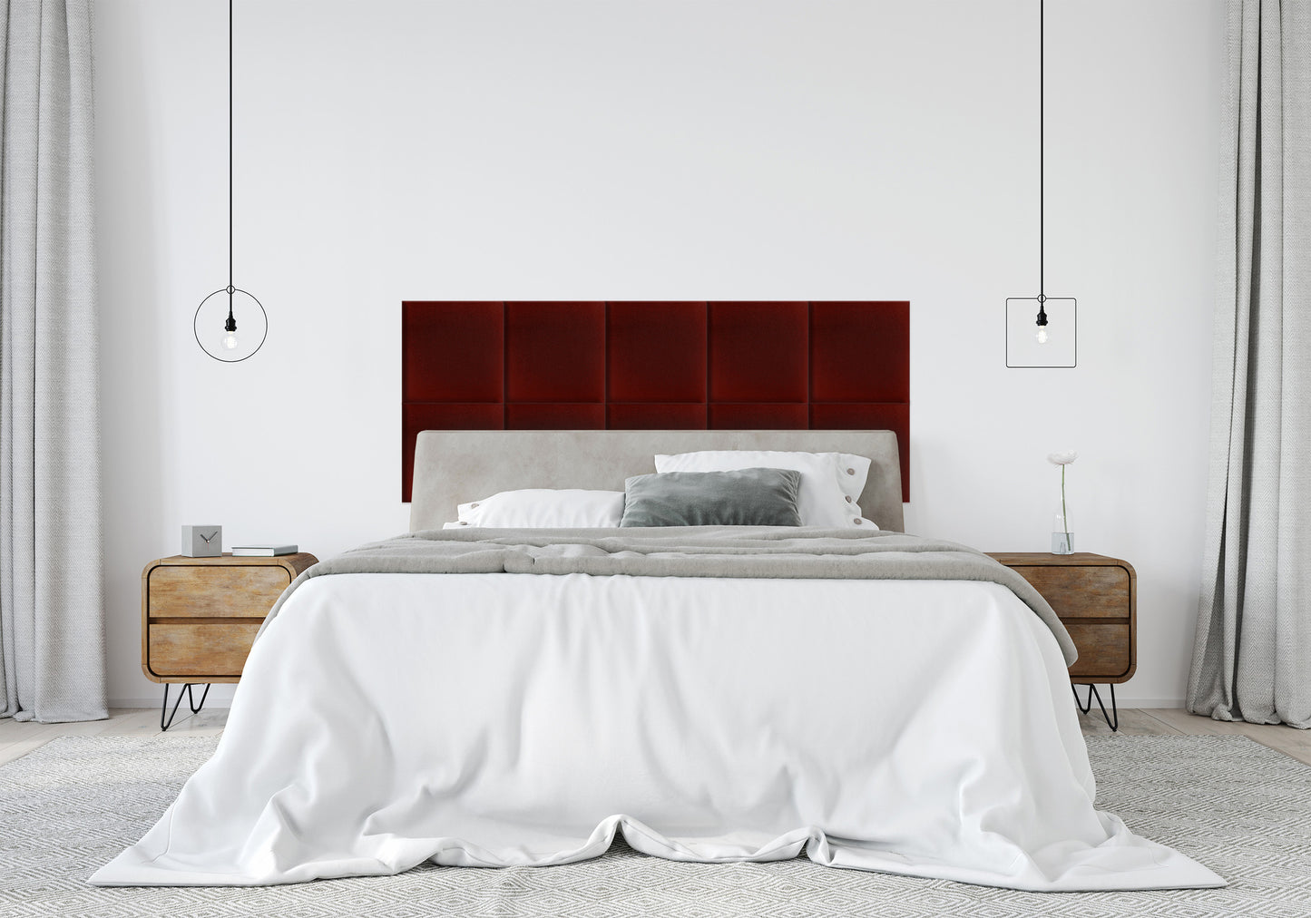Upholstered Panel Maroon