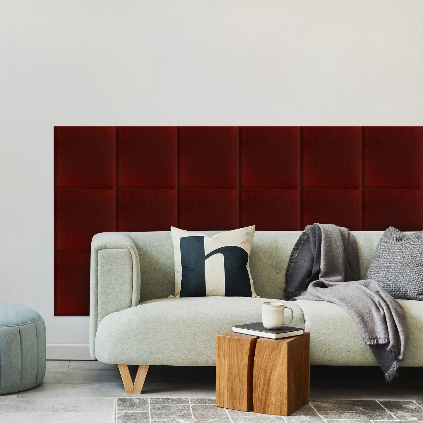 Upholstered Panel Maroon