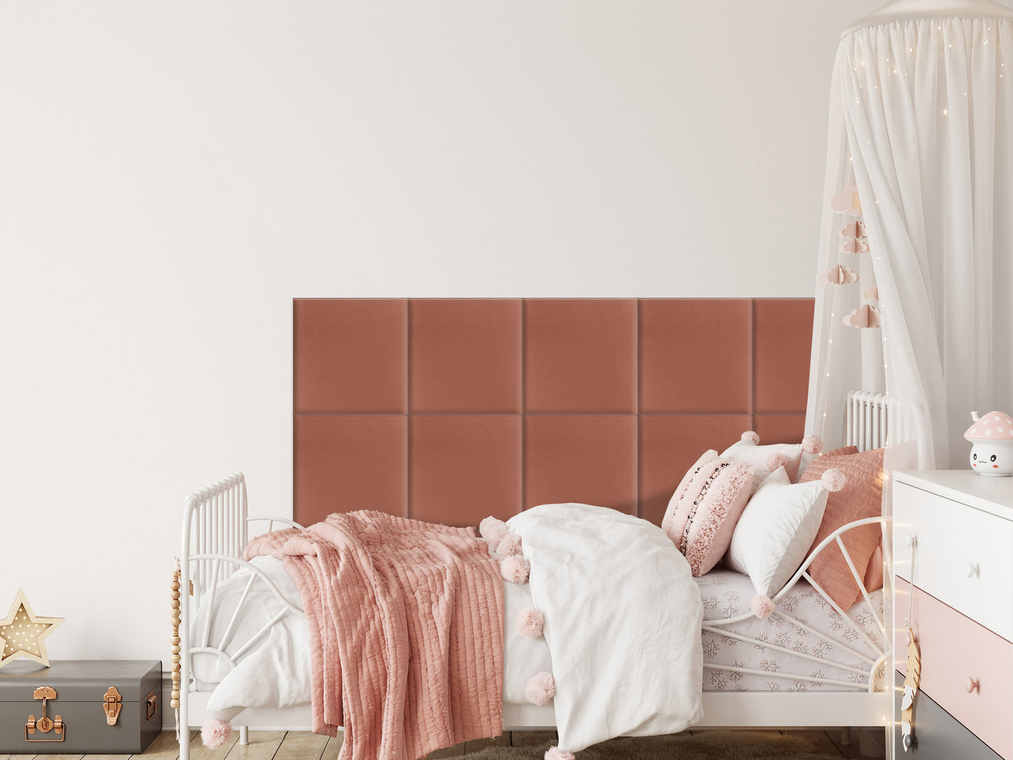 Upholstered Panel Dirty Pink