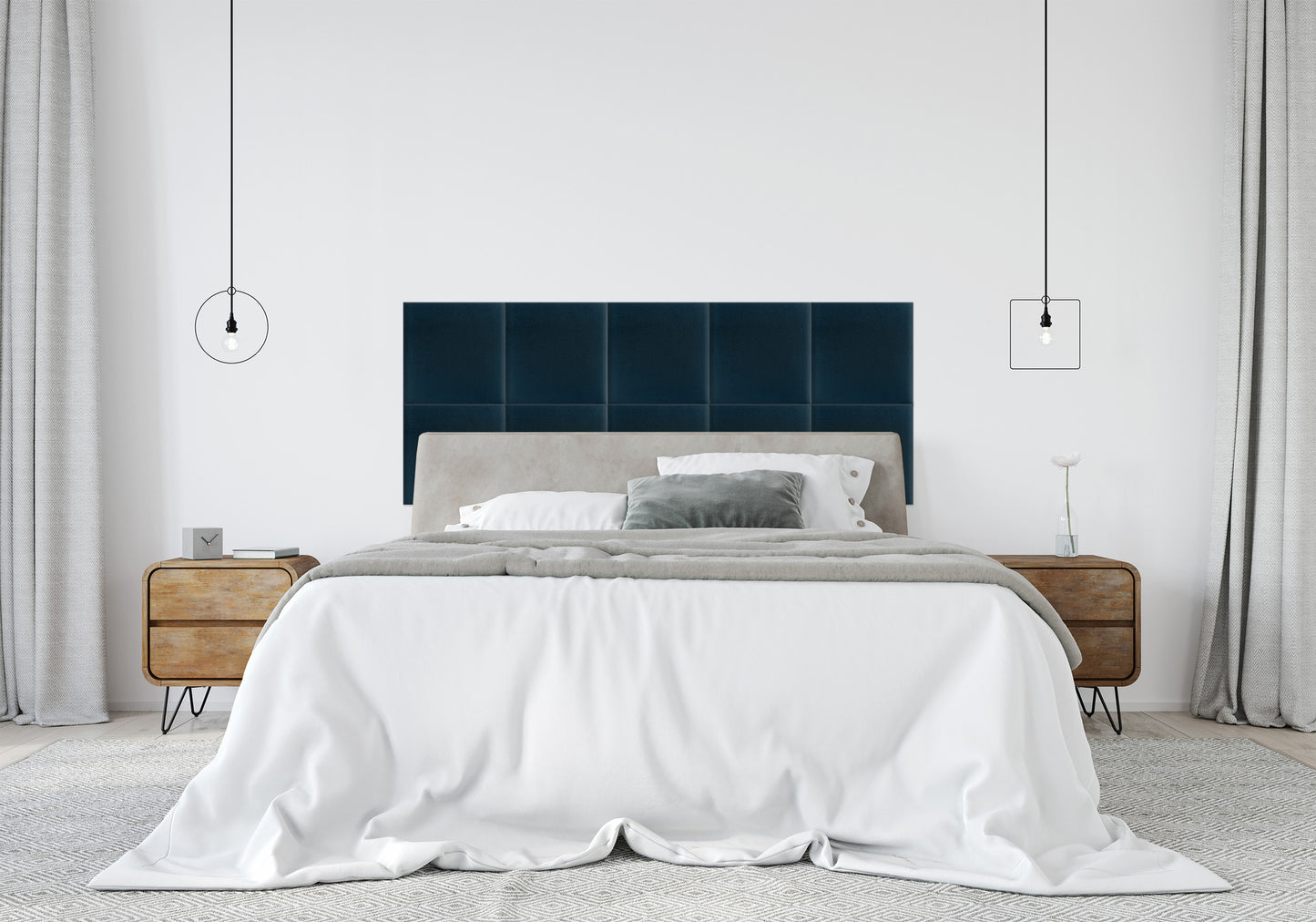Upholstered Panel Navy Blue