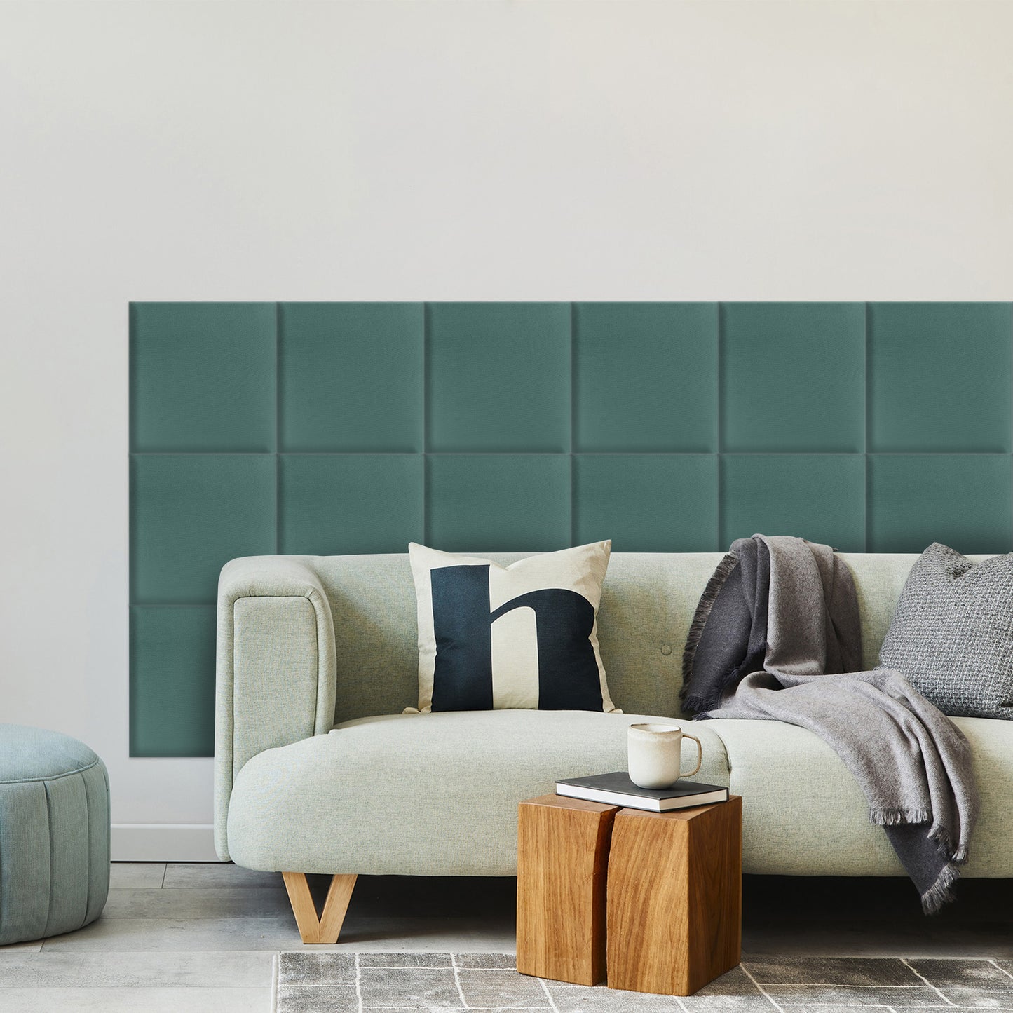 Upholstered Panel Sea Green