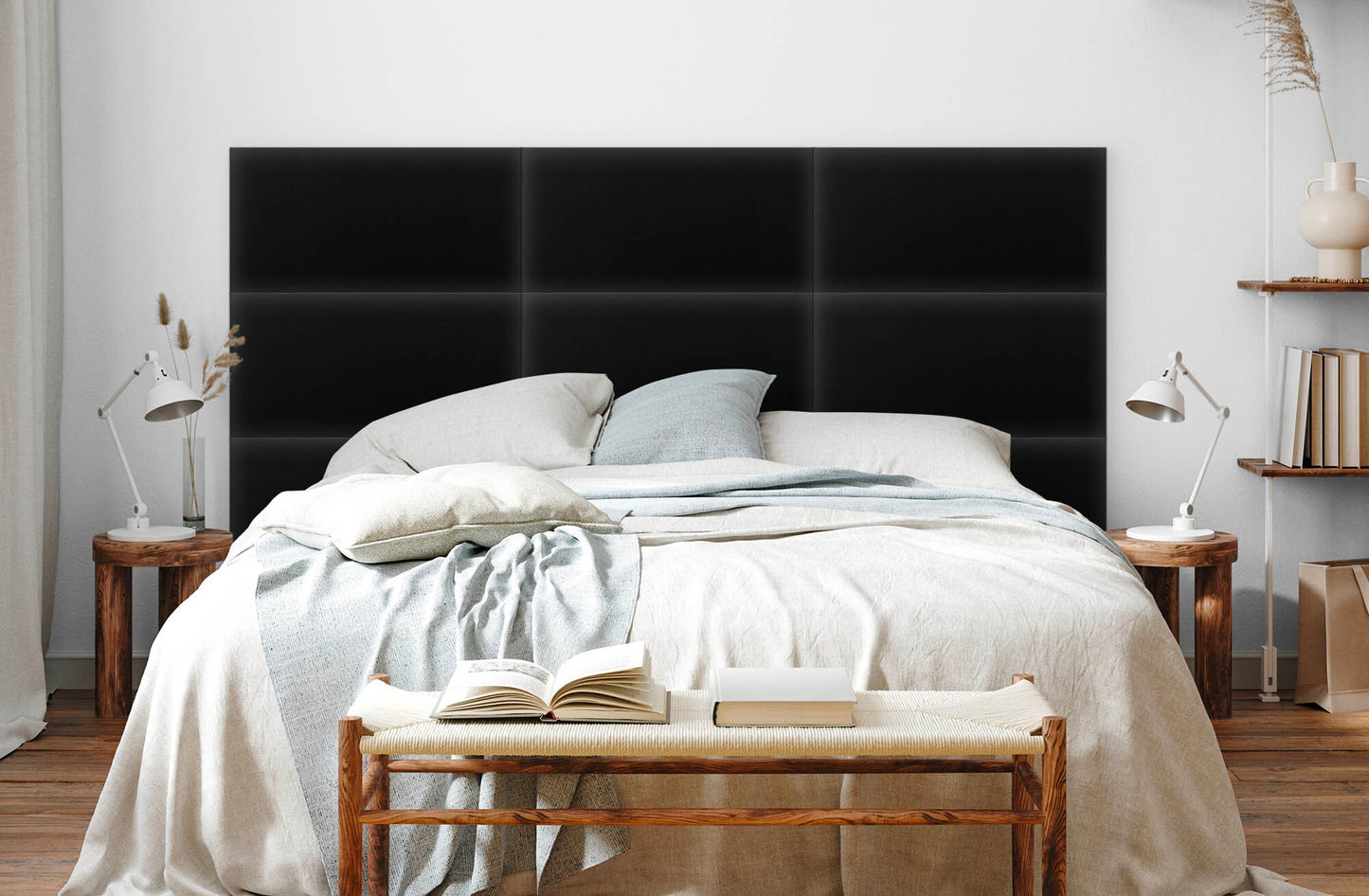 Upholstered Panel Eco Leather Black