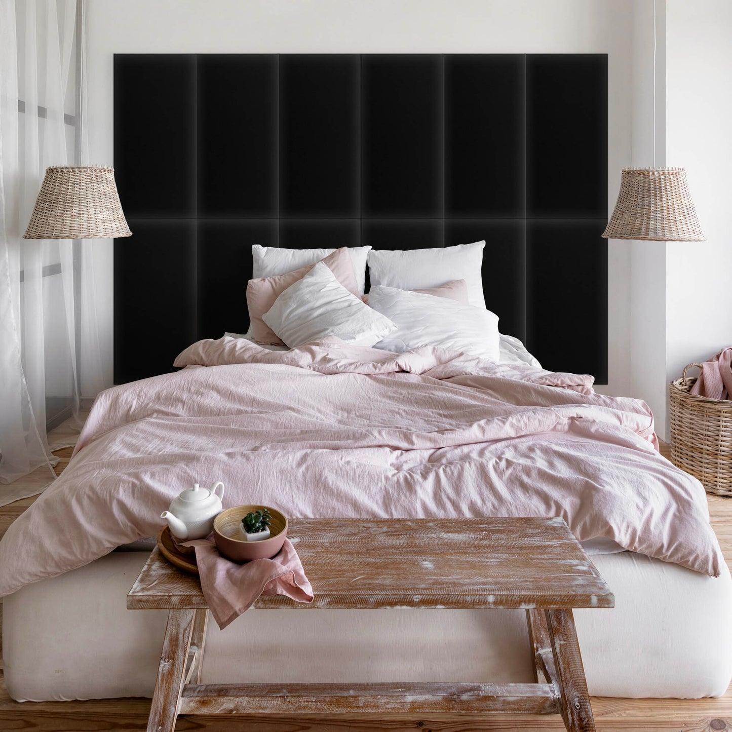 Upholstered Panel Eco Leather Black