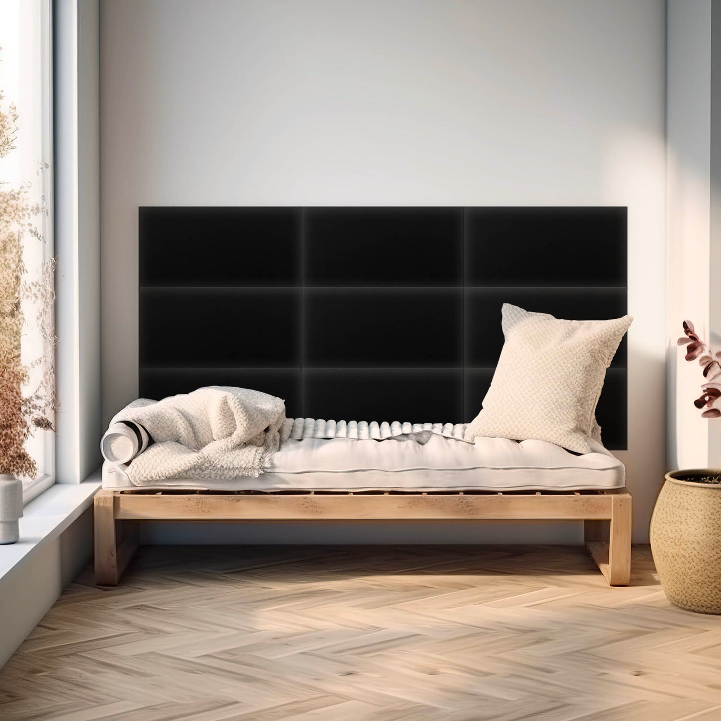 Upholstered Panel Eco Leather Black