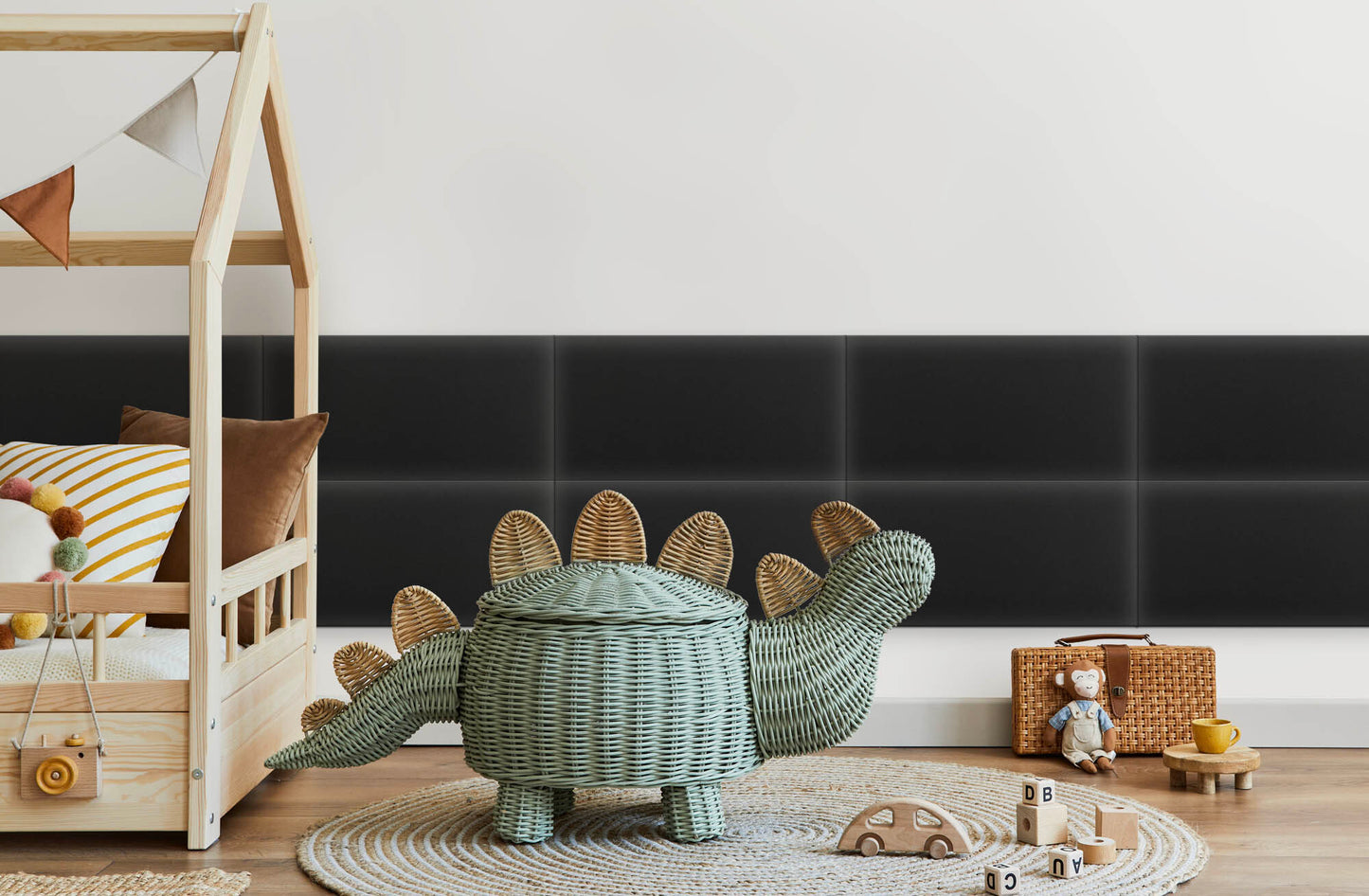 Upholstered Panel Eco Leather Graphite