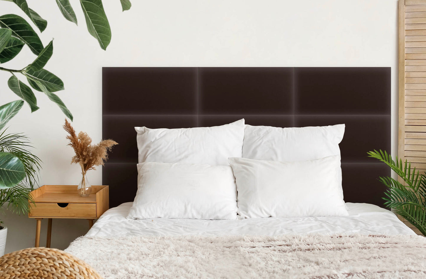Upholstered Panel Eco Leather Brown