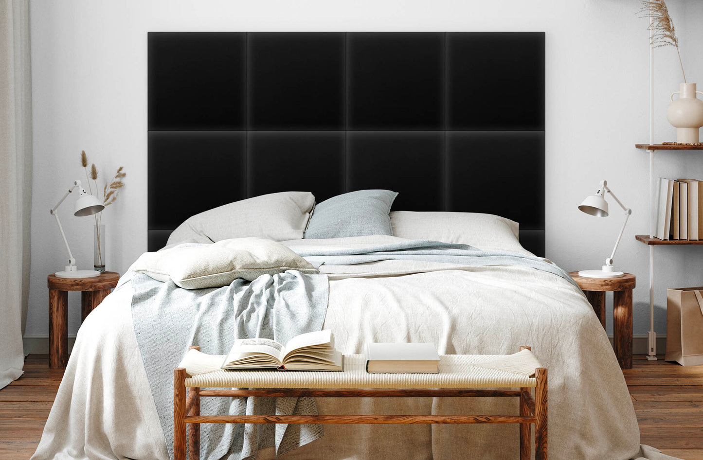 Upholstered Panel Eco Leather Black