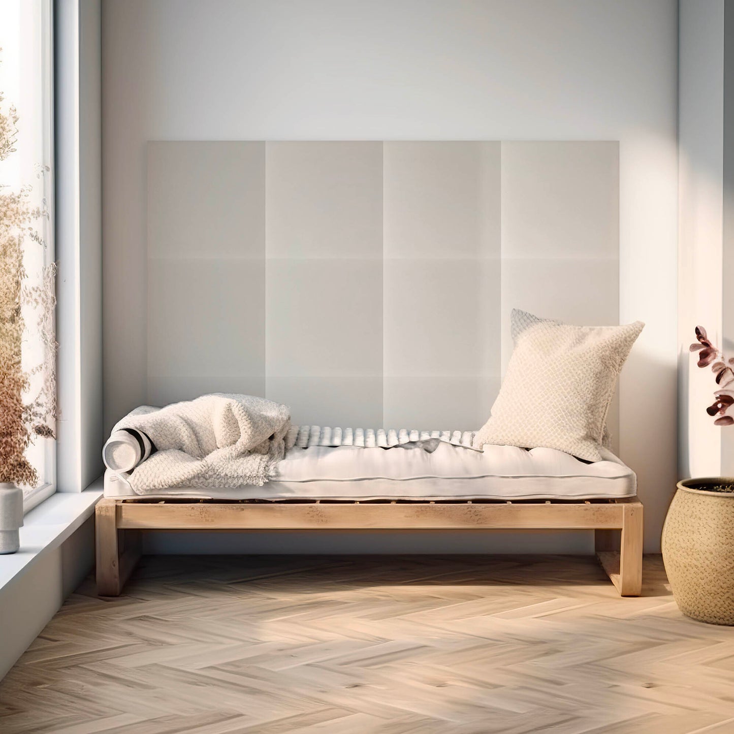 Upholstered Panel Eco Leather Creamy