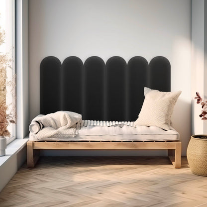 Upholstered Panel Eco Leather Graphite 20cm