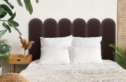 Upholstered Panel Eco Leather Brown 20cm