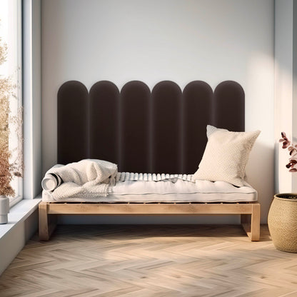 Upholstered Panel Eco Leather Brown 20cm