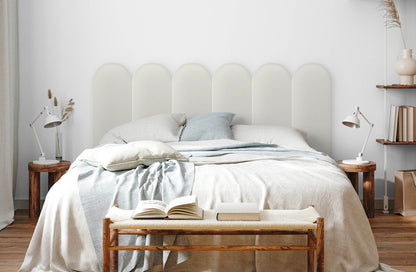 Upholstered Panel Eco Leather Creamy 20cm