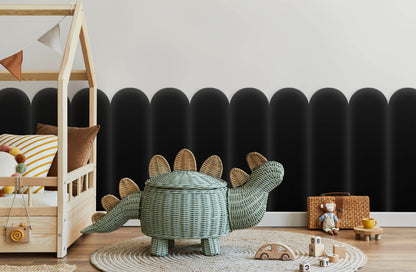 Upholstered Panel Eco Leather Black 30cm