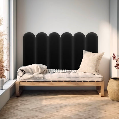 Upholstered Panel Eco Leather Black 30cm