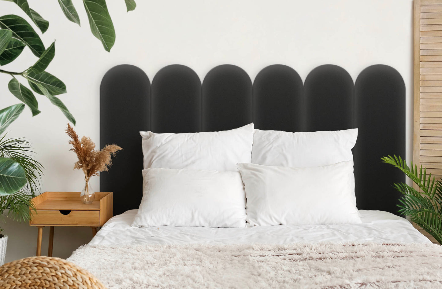 Upholstered Panel Eco Leather Graphite 30cm