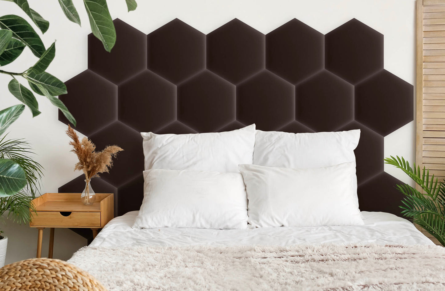 Upholstered Panel Eco Leather Brown