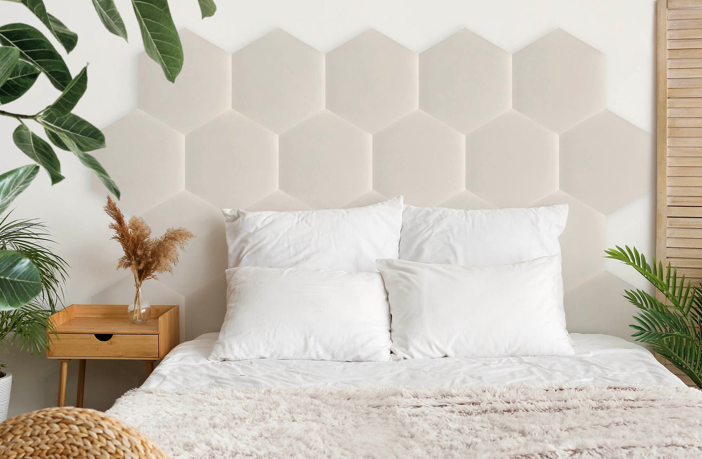 Upholstered Panel Eco Leather Creamy
