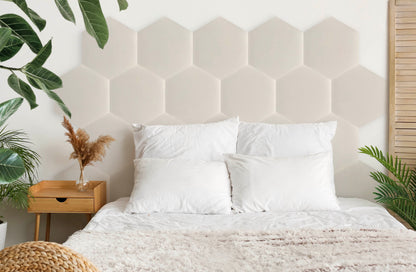 Upholstered Panel Eco Leather Creamy