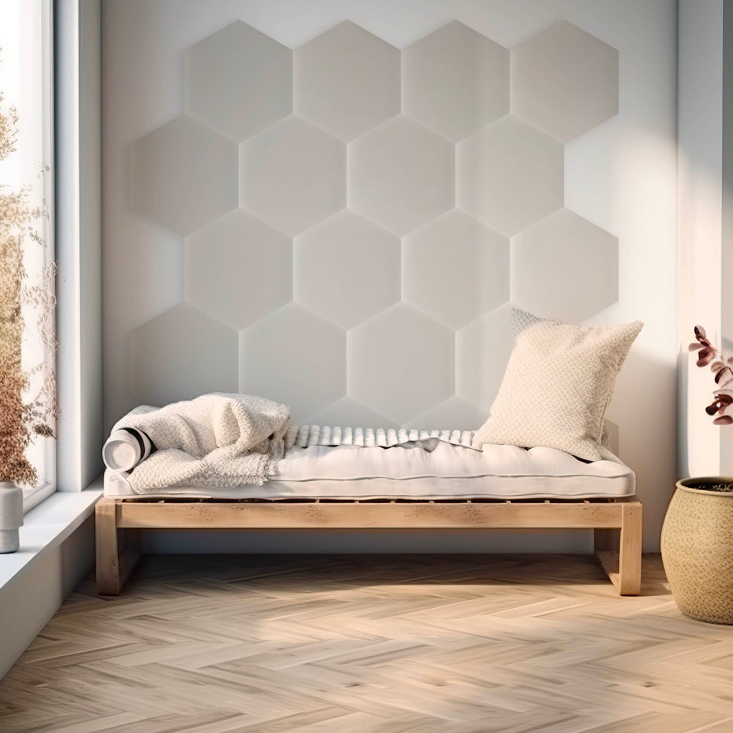 Upholstered Panel Eco Leather Creamy