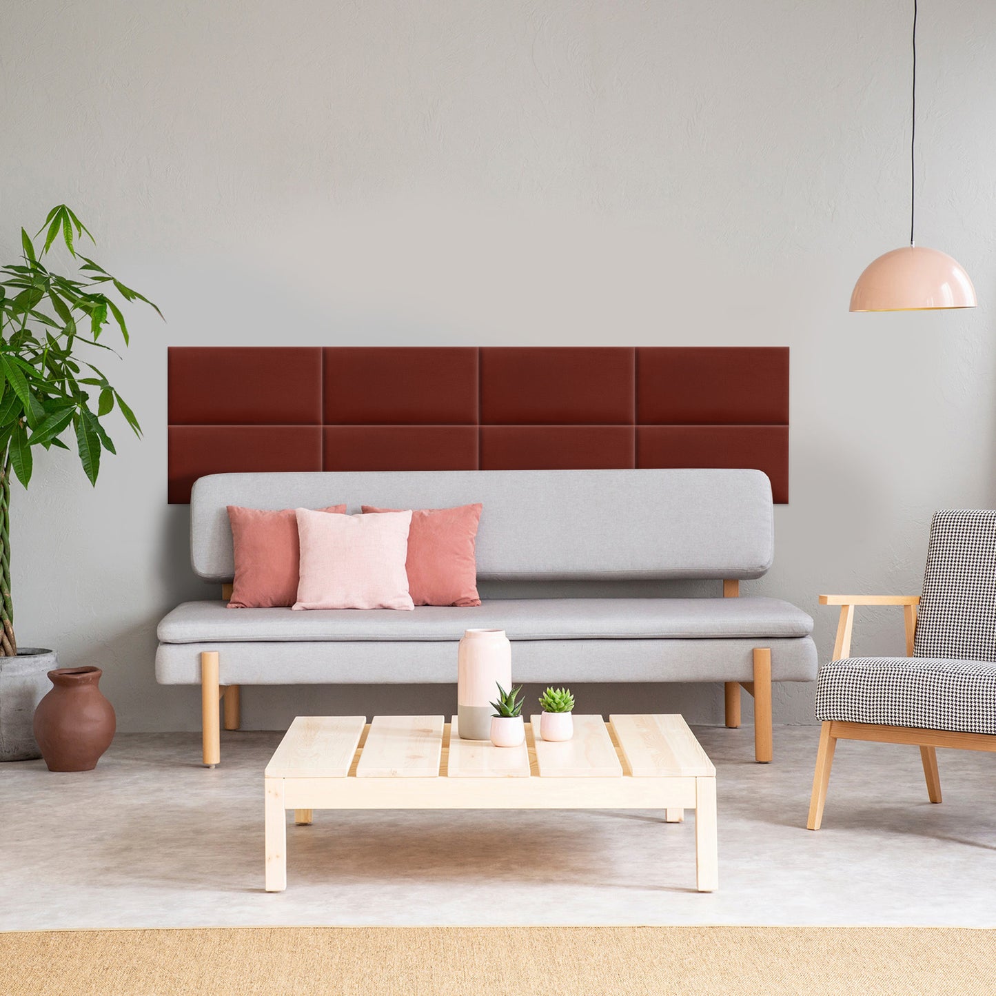 Upholstered Panel Maroon