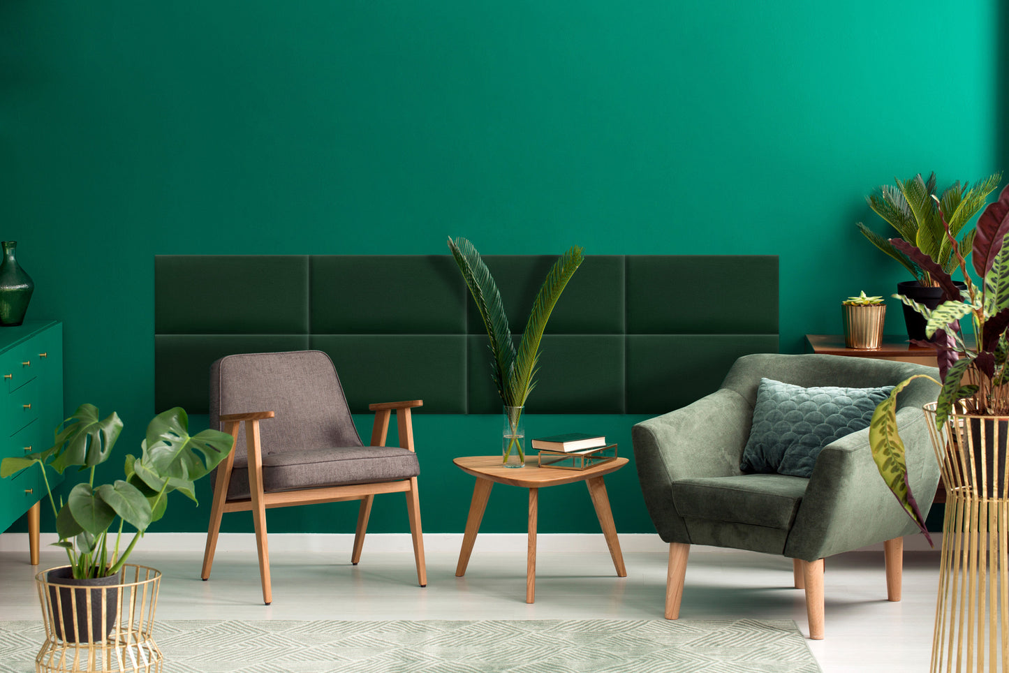 Upholstered Panel Bottle Green