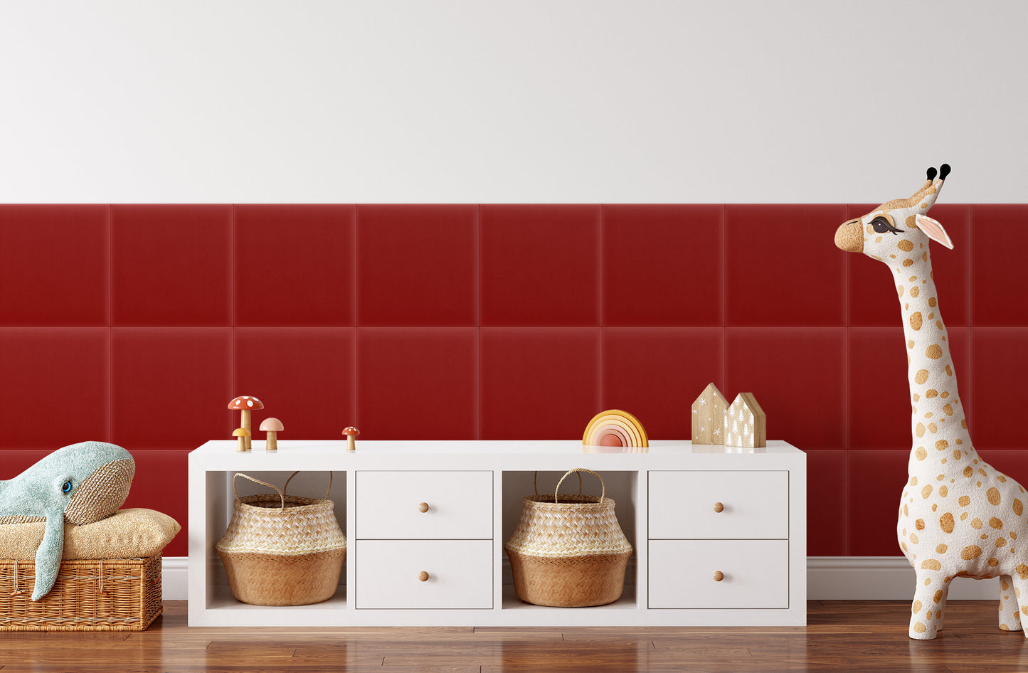 Upholstered Panel Magic Velvet Red