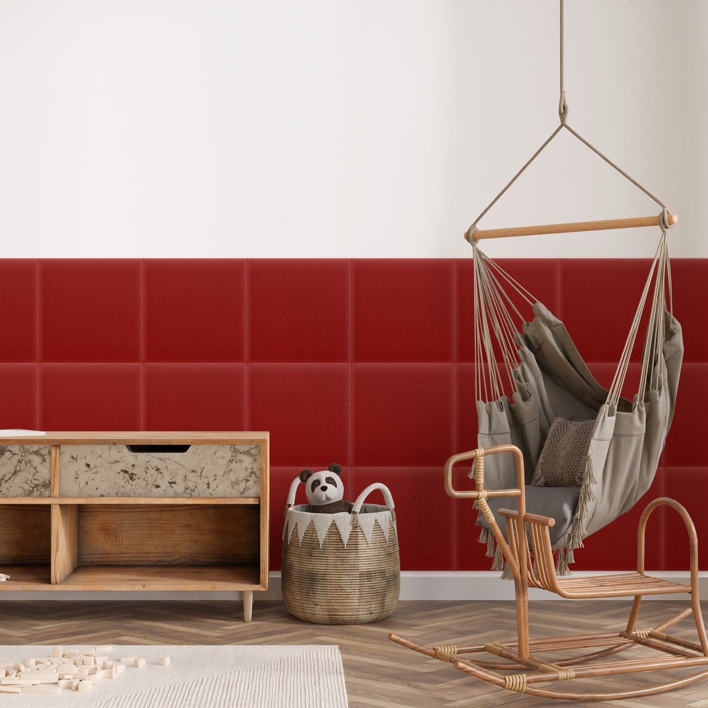 Upholstered Panel Magic Velvet Red