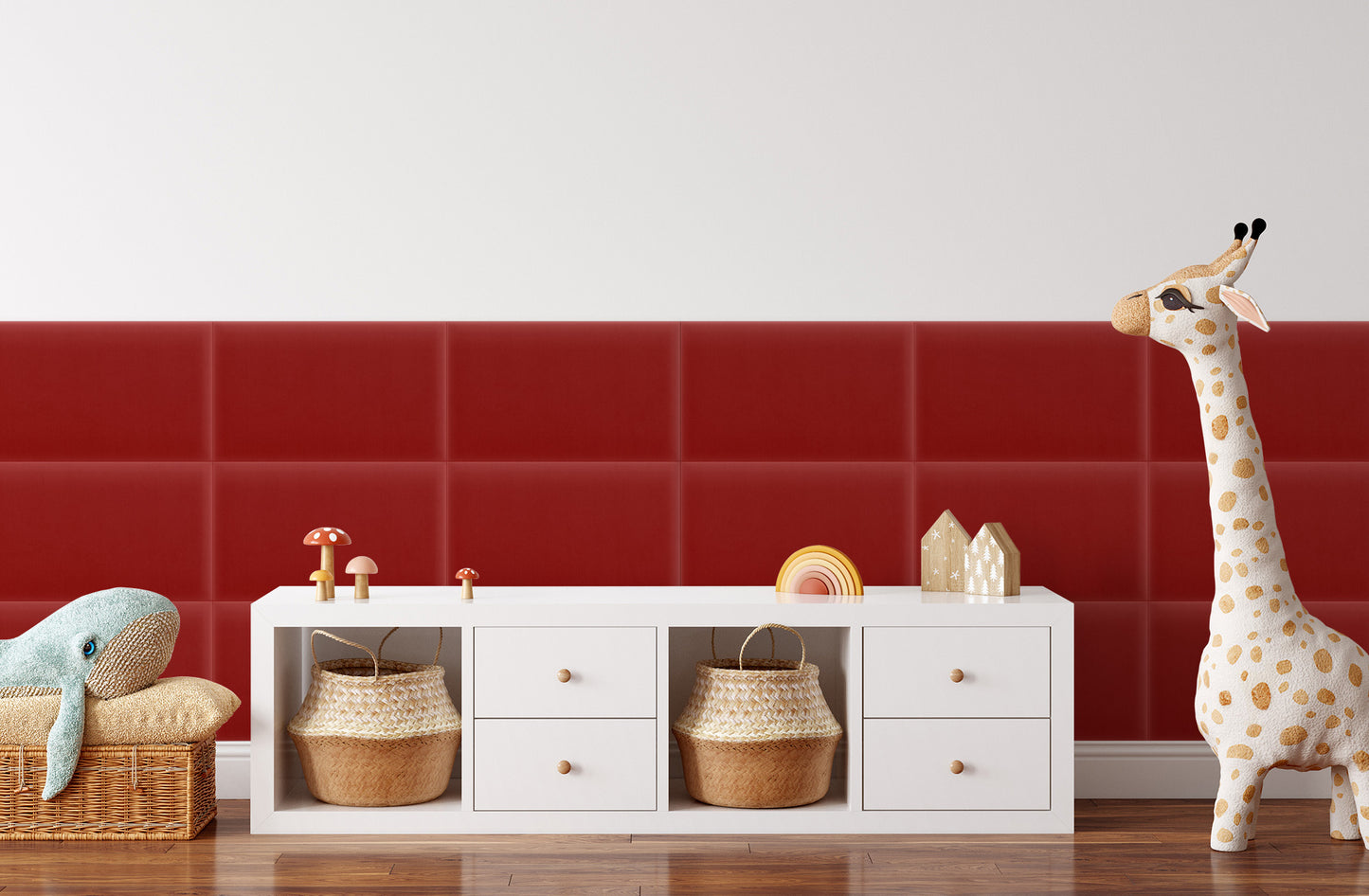 Upholstered Panel Magic Velvet Red
