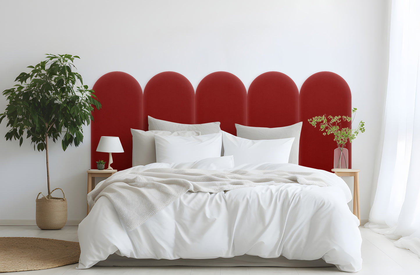 Upholstered Panel Magic Velvet Red 30cm