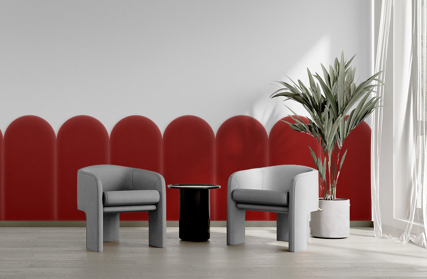 Upholstered Panel Magic Velvet Red 30cm