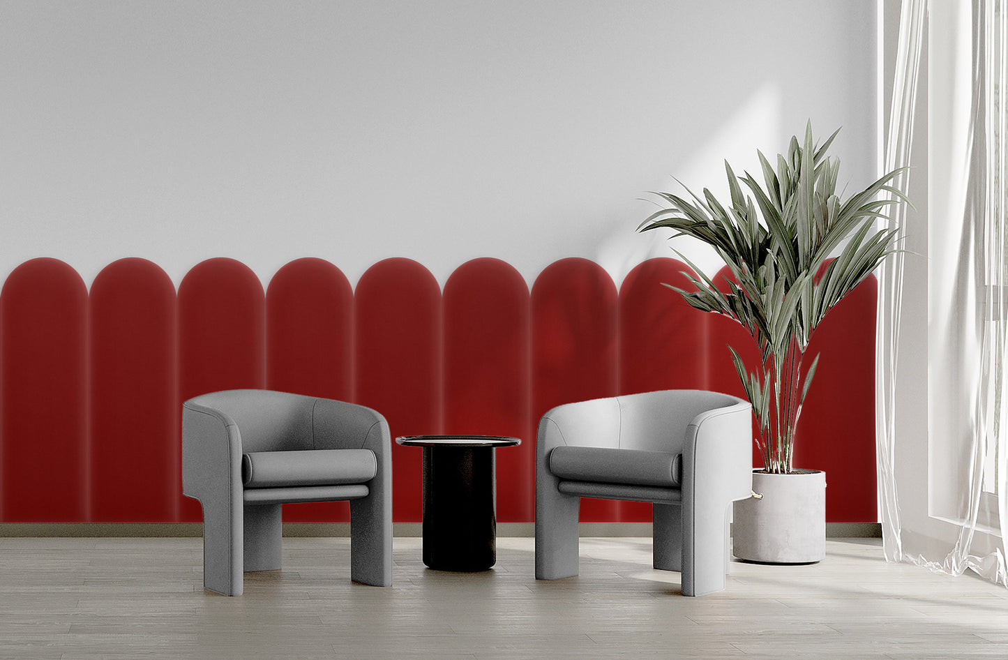 Upholstered Panel Magic Velvet Red 20cm